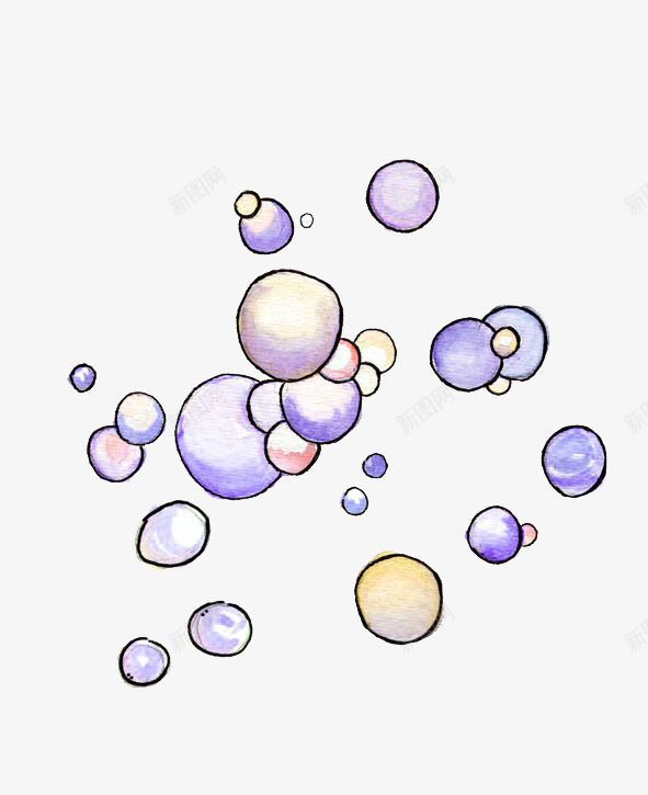 手绘泡泡png免抠素材_新图网 https://ixintu.com 儿童玩具 吹泡泡 效果元素 气泡 紫色