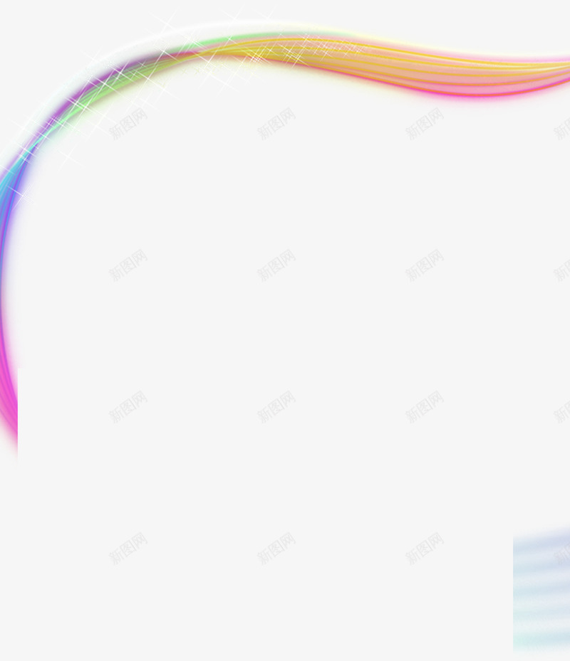 彩虹色动感的曲线png免抠素材_新图网 https://ixintu.com 动感 彩虹 曲线
