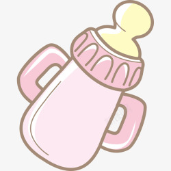 粉色的婴儿奶瓶素材