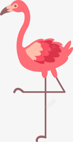 粉色扁平卡通鸟雀素材