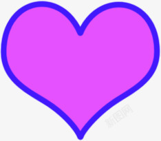 爱心锁紫色创意手绘爱心分层高清图片
