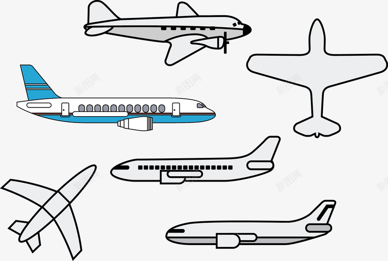 载客飞机png免抠素材_新图网 https://ixintu.com 客机 航空 蓝色飞机 飞机