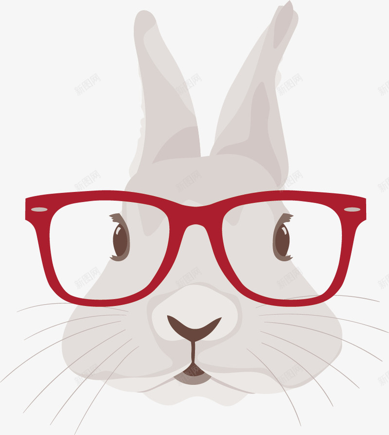 可爱卡通兔子png免抠素材_新图网 https://ixintu.com 兔子 卡通 可爱 大眼睛 红眼睛