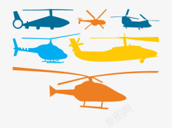彩色直升机素材