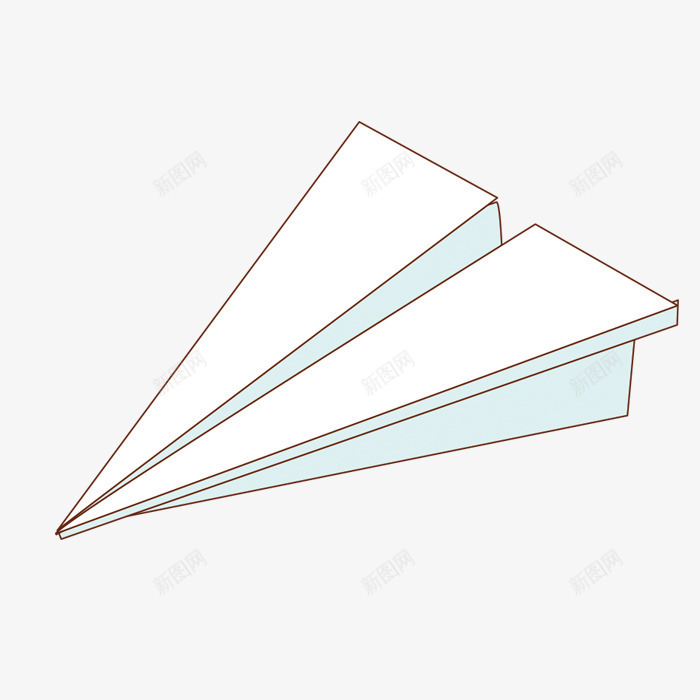 折纸飞机png免抠素材_新图网 https://ixintu.com 一个 卡通 手绘 折纸 白色 简图 蓝色 飞机