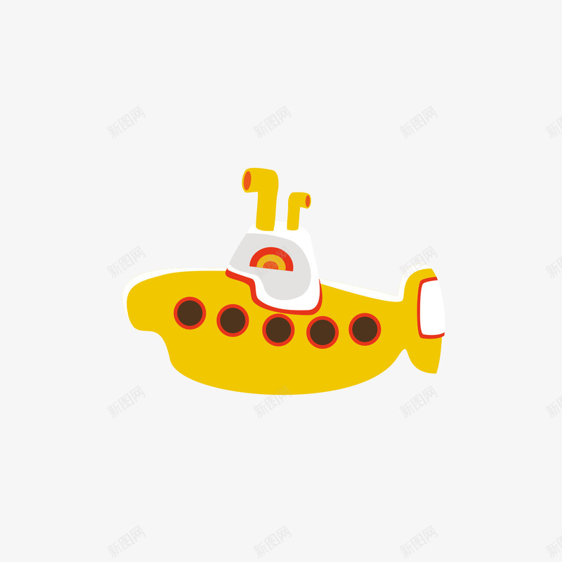 黄色的潜水艇玩具矢量图ai免抠素材_新图网 https://ixintu.com 潜水艇 玩具 黄色 矢量图