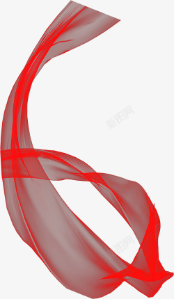 红色透明丝带中秋素材
