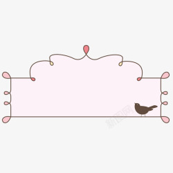 粉色边框小鸟素材