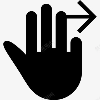 用左手的三个手指象征黑色的手图标图标