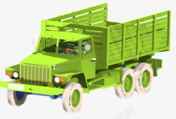 绿色玩具卡车素材