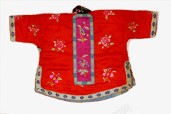 红色刺绣清朝女子服饰素材