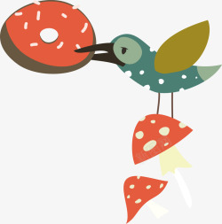 树叶刺猬png图片小鸟卡通小动物形矢量图高清图片