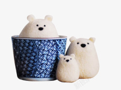 白色毛绒玩具茶杯小熊高清图片