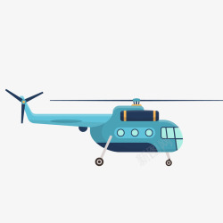 蓝色直升飞机卡通蓝色的飞机矢量图高清图片