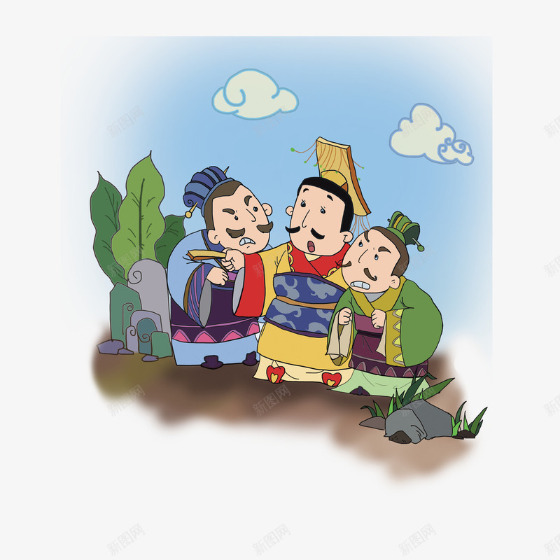 古代故事插画png免抠素材_新图网 https://ixintu.com 卡通 插图 故事 皇宫