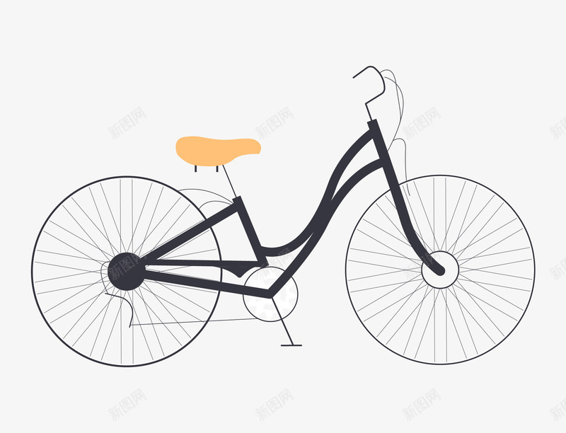 手绘线条简易单车png免抠素材_新图网 https://ixintu.com 单车 曲线单车 线条单车 自行车 运动 锻炼 骑行