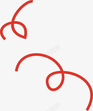 红色曲线矢量图图标图标