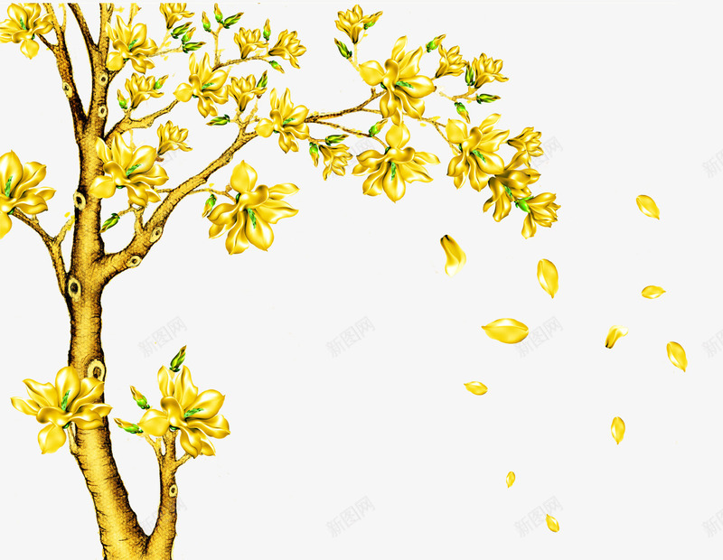 金色树木图案png免抠素材_新图网 https://ixintu.com 摇钱树 树木 炫酷 金色