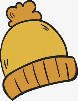 保暖秋天黄色的毛线帽矢量图高清图片