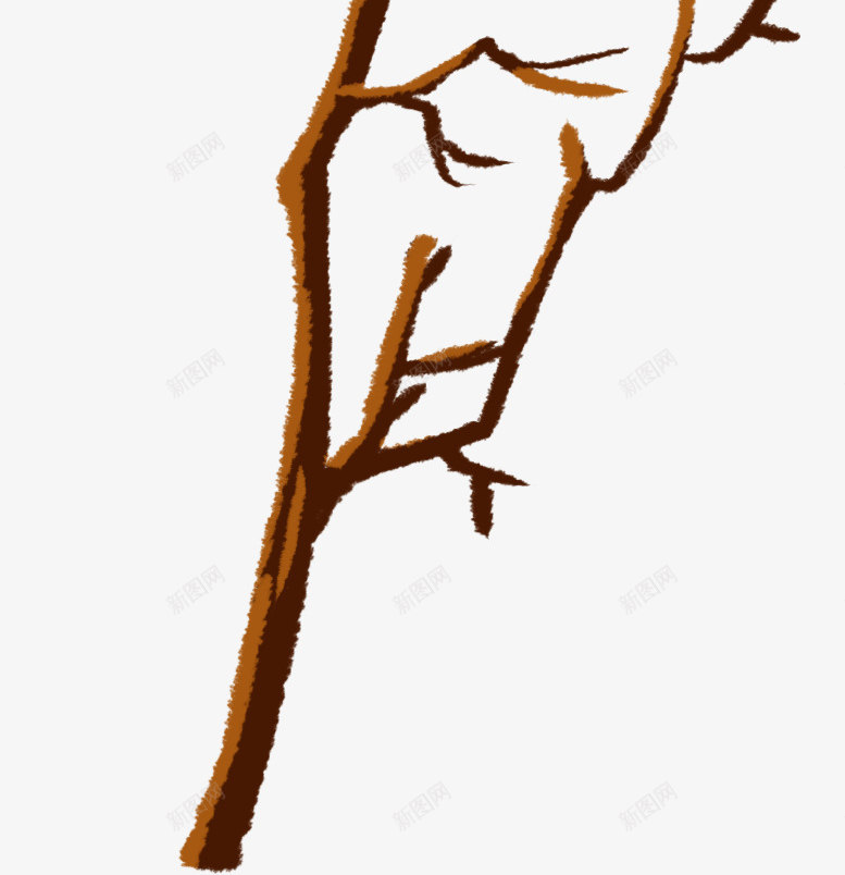 卡通手绘棕色的树枝png免抠素材_新图网 https://ixintu.com 创意 动漫动画 卡通手绘 枯树枝 棕色的树枝 简约