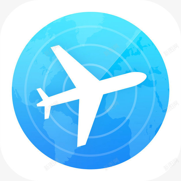 飞机蓝色圆形背景图标png_新图网 https://ixintu.com 圆形 背景 蓝色 飞机