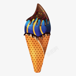 高档水果高档夏日巧克力冰淇淋矢量图高清图片