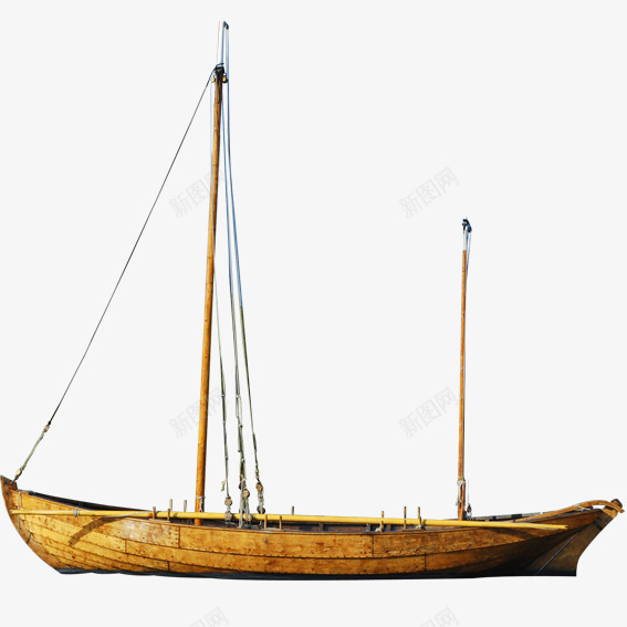 古代小帆船png免抠素材_新图网 https://ixintu.com 古代 小帆船 打渔 桅杆