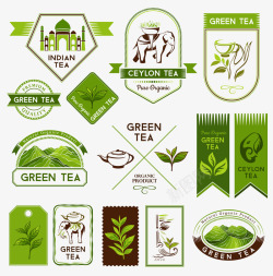泰国标志性建筑泰国绿色清新茶叶图标高清图片