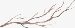 棕色笔刷水彩卡通手绘树枝高清图片