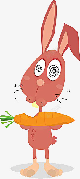 兔子吃萝卜png免抠素材_新图网 https://ixintu.com 兔子 头脑混乱 拿着 晕 萝卜