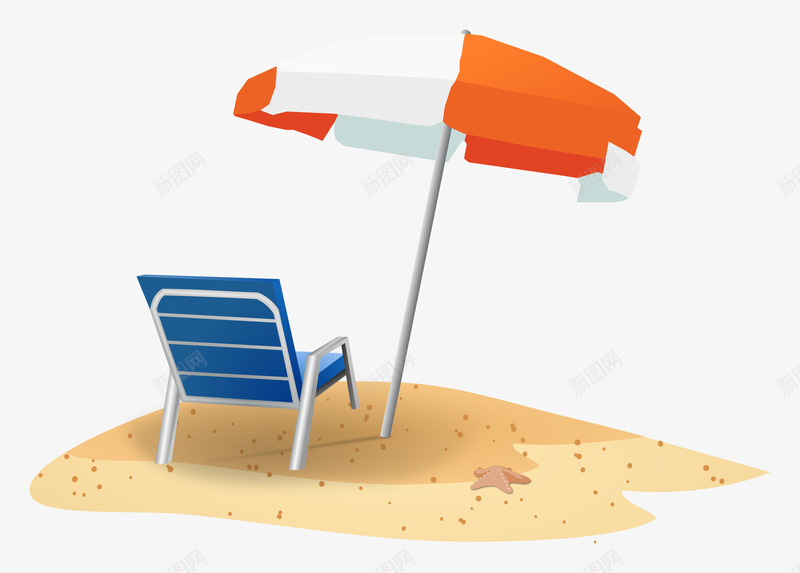 沙滩椅png免抠素材_新图网 https://ixintu.com 夏季 晒太阳 椅子 海滩