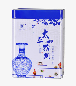 青花瓷茶叶盒素材