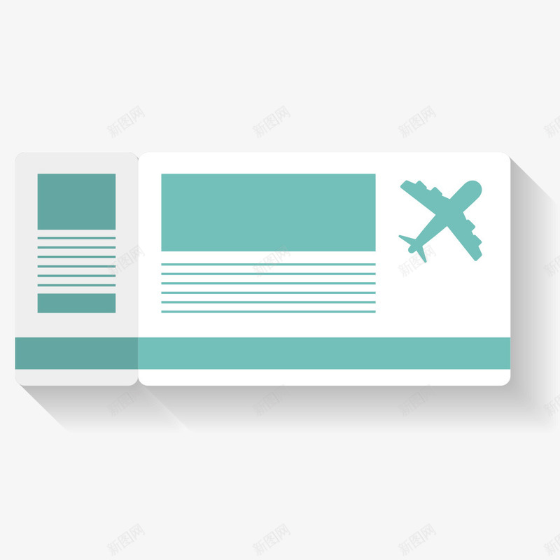 绿色飞机票png免抠素材_新图网 https://ixintu.com png图形 png装饰 手绘 绿色 装饰 飞机票