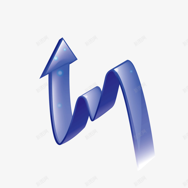 蓝色弯折上升箭头曲线图标png_新图网 https://ixintu.com 上升 上升曲线 弯折 曲线 箭头 蓝色