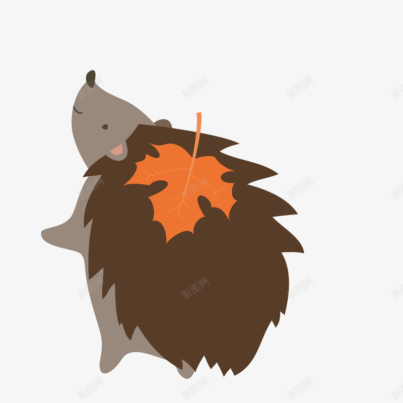 秋天的刺猬png免抠素材_新图网 https://ixintu.com 刺猬 动物 卡通 可爱 平面 扁平 手绘 漫画风