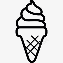 冰淇淋蛋卷蛋卷冰淇淋图标高清图片