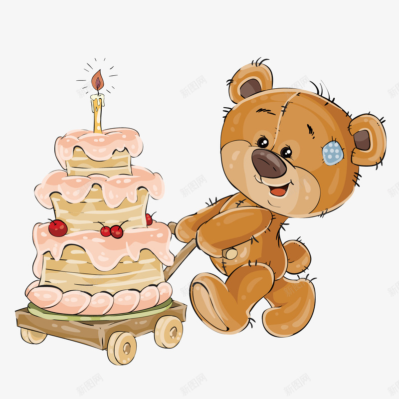 生日蛋糕png免抠素材_新图网 https://ixintu.com PNG免扣图下载 儿童 玩具 破布熊 装饰 过生日