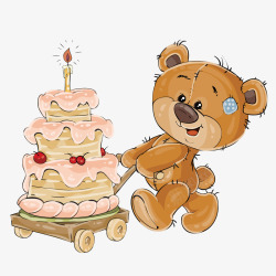 破布熊生日蛋糕高清图片