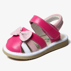 粉红色女宝宝鞋防滑软底公主鞋高清图片