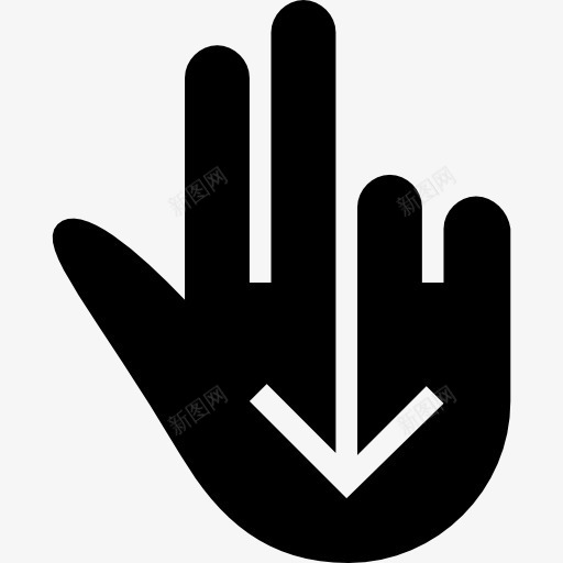 向下滑动手势三指黑的手图标png_新图网 https://ixintu.com 三 下来 两 刷卡 向下滑动 山楂手势填充 手势 手指 手的姿势