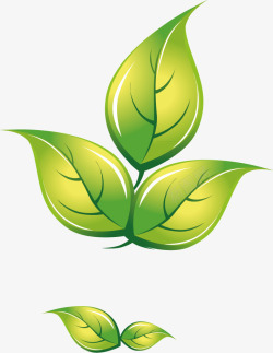 绿色茶叶装饰图案矢量图素材