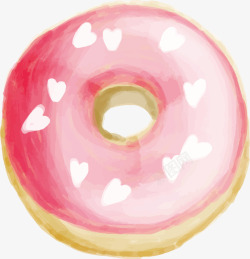 粉色卡通爱心甜甜圈素材