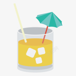 欢迎夏季避暑手绘芒果汁冷饮插画矢量图高清图片