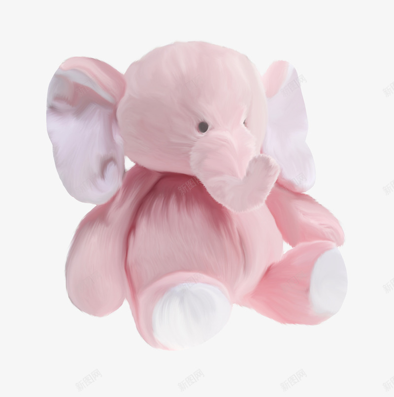 粉色大象png免抠素材_新图网 https://ixintu.com 可爱大象 毛绒大象 玩具大象