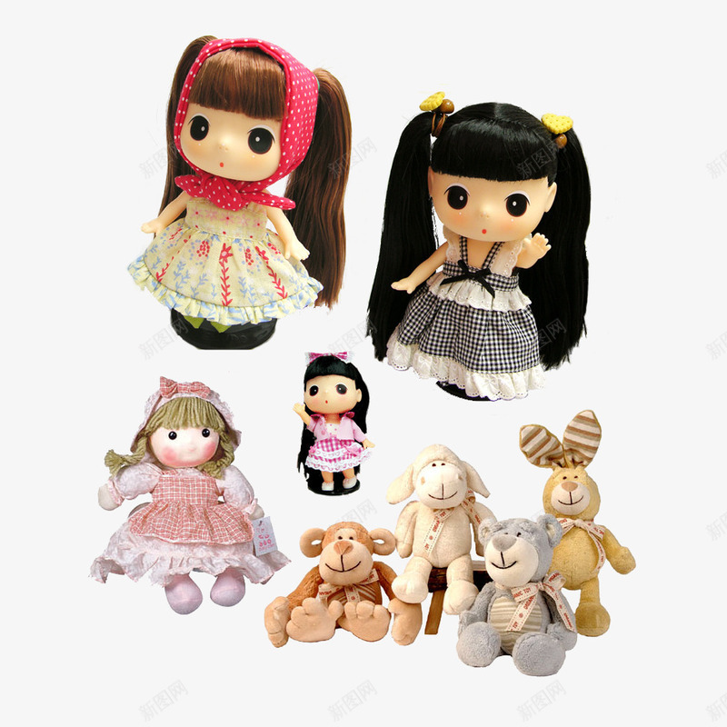 洋娃娃psd免抠素材_新图网 https://ixintu.com 女生玩具 洋娃娃素材 玩具