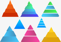 彩色金字塔模型矢量图素材