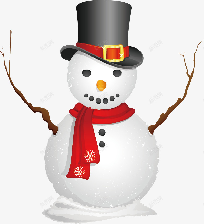 彩色圣诞元素片png免抠素材_新图网 https://ixintu.com 精美装饰圣诞节元素雪人帽子围巾树枝