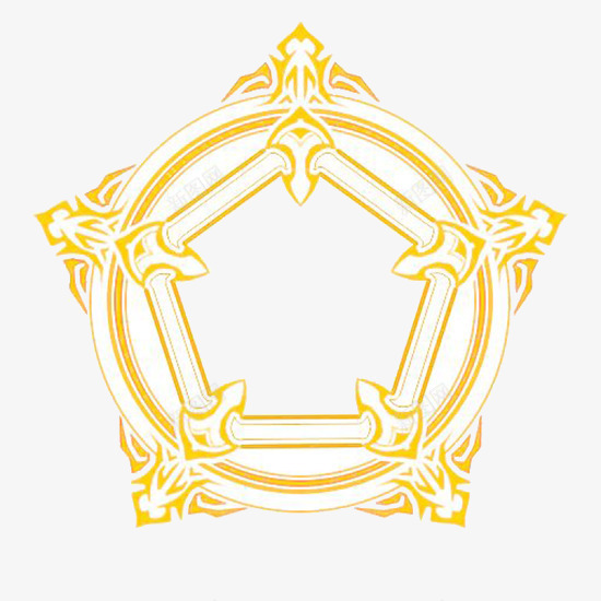 金色法阵png免抠素材_新图网 https://ixintu.com 五角星 五角星复杂图案 古代图案 图案 法阵 金色 黄色圆内镶嵌五角星
