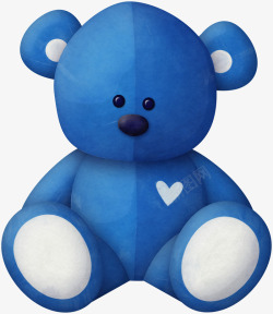蓝色小熊玩偶贴图素材