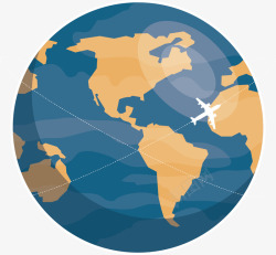 环球计划环球飞行的飞机矢量图高清图片
